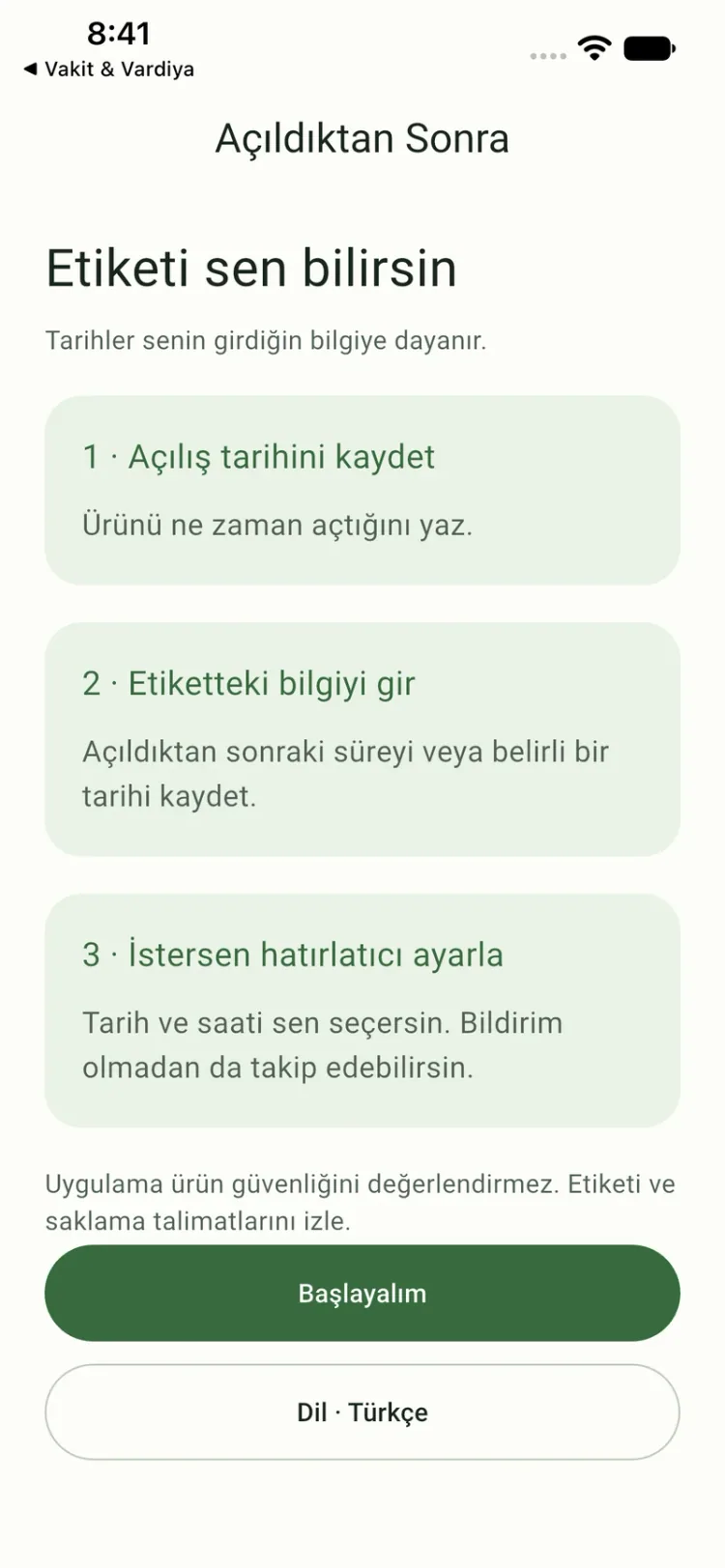 Açıldıktan Sonra — Development preview · iOS simulator