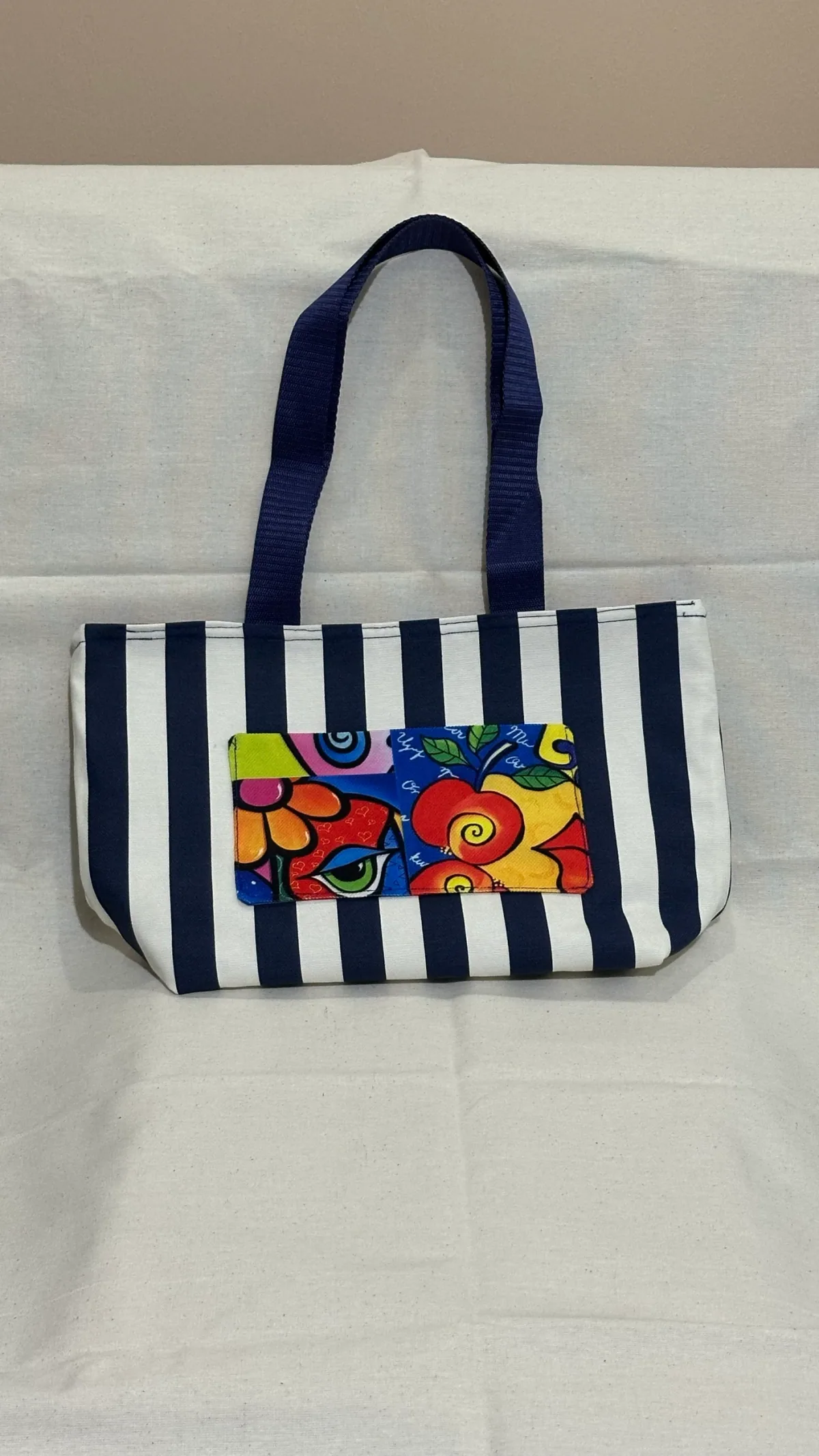 A playful striped tote